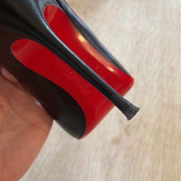 Louboutin Fifi 100MM Black Kid Leather - 37.5 - Picture 5 of 9